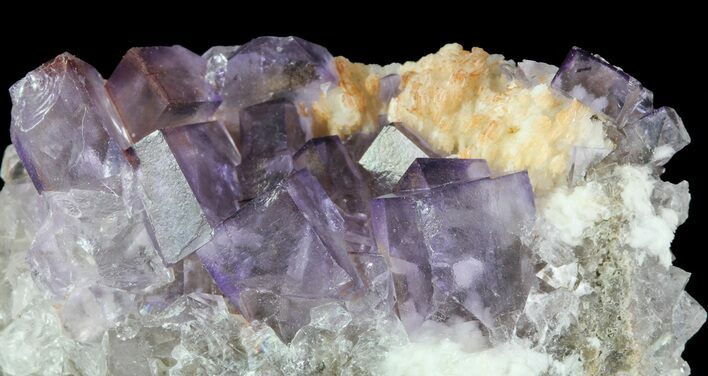 Lustrous Purple Cubic Fluorite Crystals - Morocco #80345